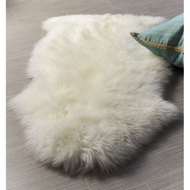 Size 2 x 3 ft Genuine Sheepskin Natural White Approx 